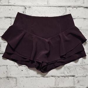 Revamped Plum Ruffle Skort Shorts M – High Rise Layered Mini